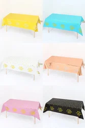 Customized Aluminum Film Printed tablecloth Rectangle Disposable Waterproof Birthday tablecloth Wedding