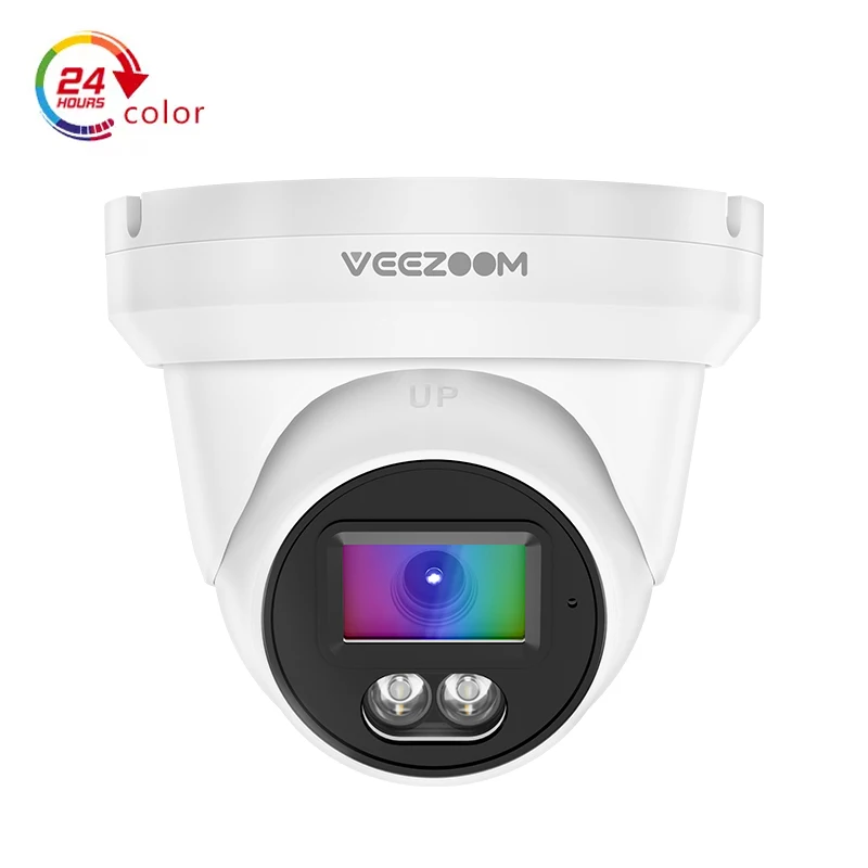 8MP Ultra HD human & vehicle detection turret cameras full color outdoor waterproof IP67 surveillance cctv eyeball 4K poe camera
