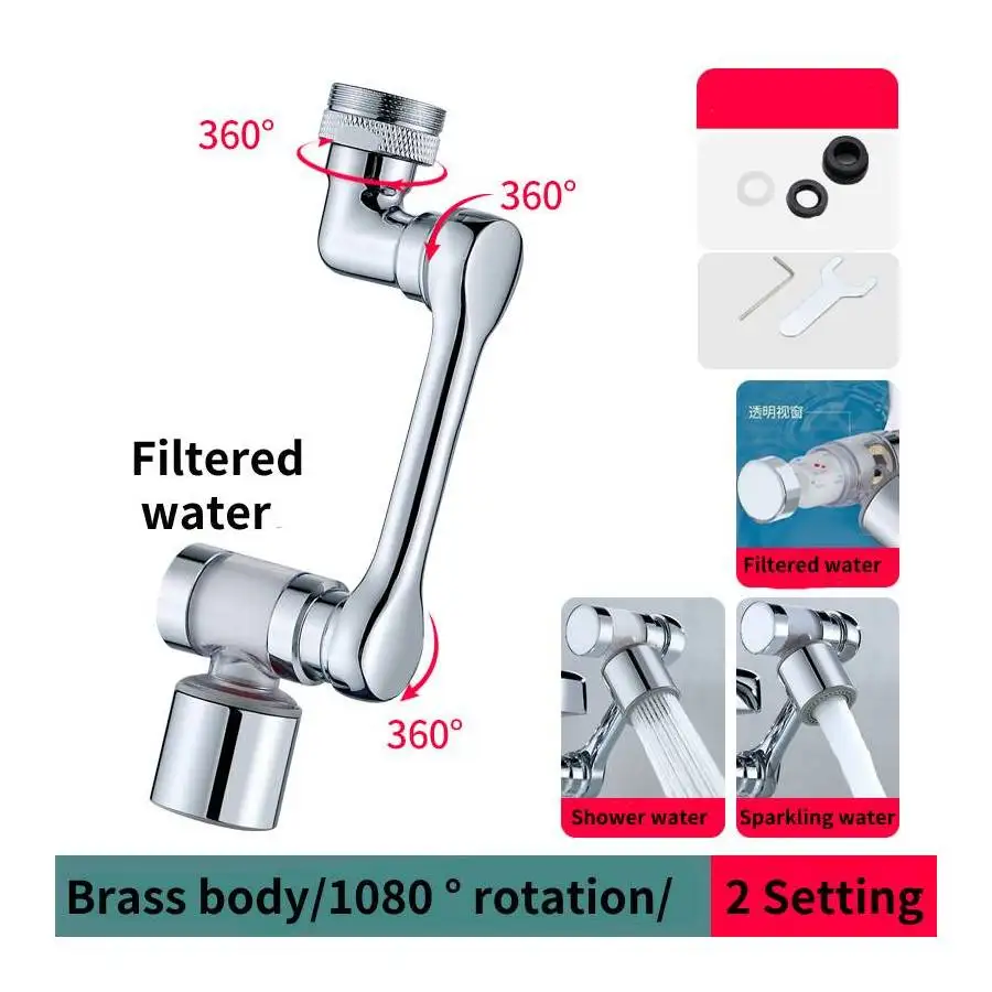 Multifunctional Robotic Arm 1080 Swivel Sink Water Aerator Faucet Sprayer Attachment Faucet Extender for Kitchen