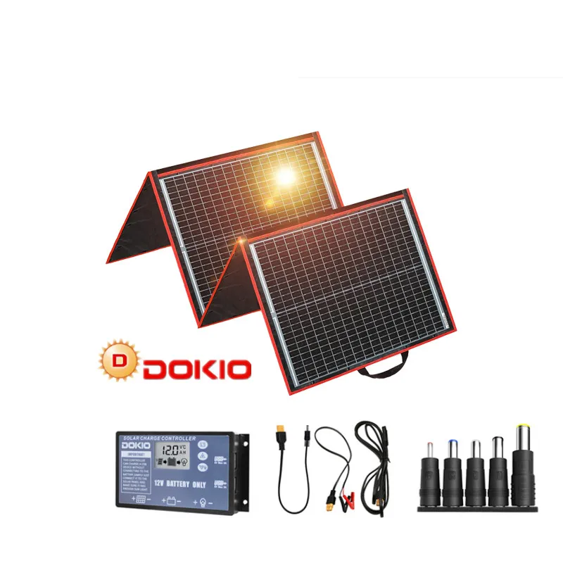 DOKIO 160W Solar Panel Kit Foldable Portable Solar Panel For Boats/Out-door Camping Solar Panel Charge 12V Battery