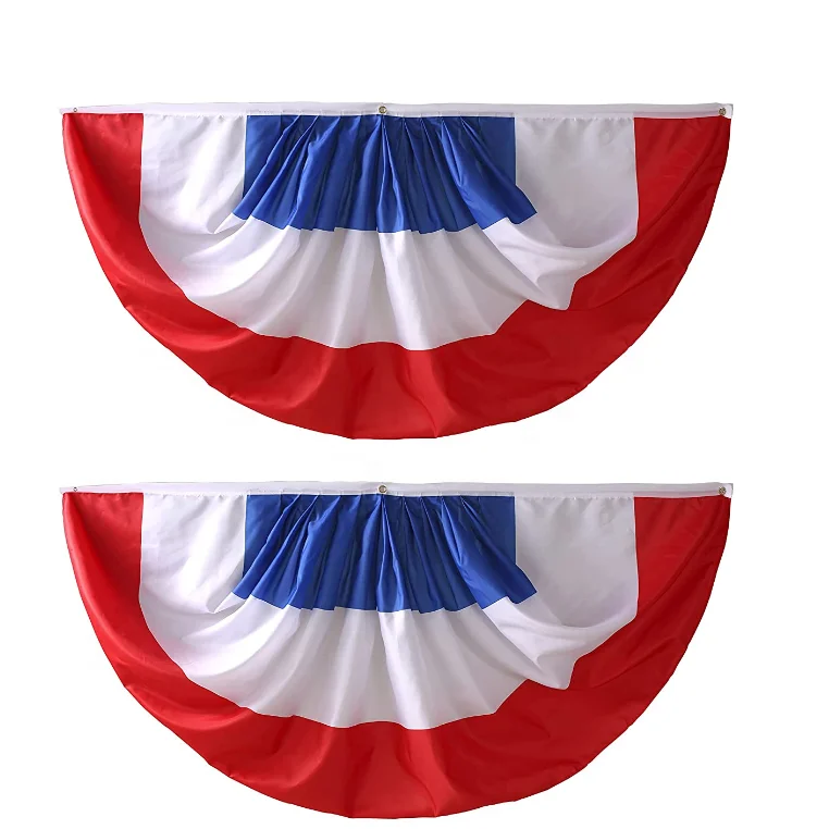 France French Pleated Fan Flag Bunting 3 x 6 Ft
