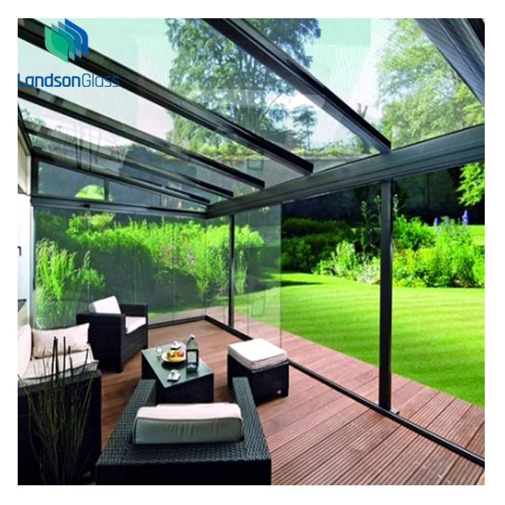 Sunroom Greenhouse Skylight Glass roof 9.14mm 13.14mm tempered laminated glass for Greenhouse ,Veranda,Terrace Door, Canopy Roof