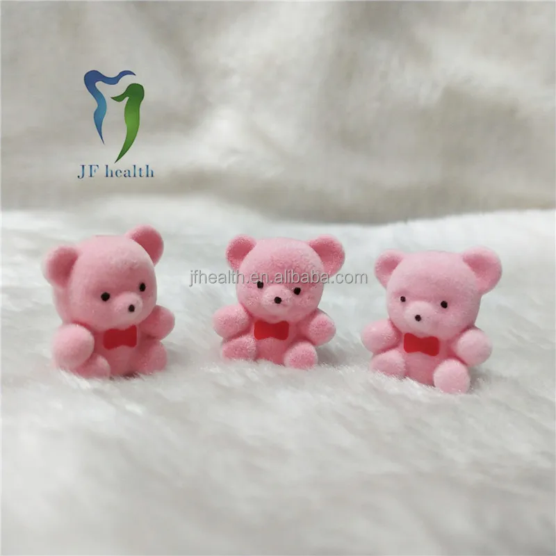 Wholesale creative cute cartoon mini keychain pendant necklace bow tie flocking bear