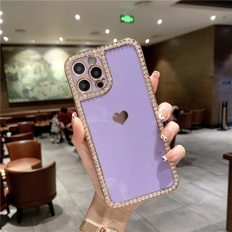 Роскошный Алмазный блестящий чехол для телефона iPhone 11 12 13 Pro Max XR XS MAX 7 8 Plus Мягкий с покрытием