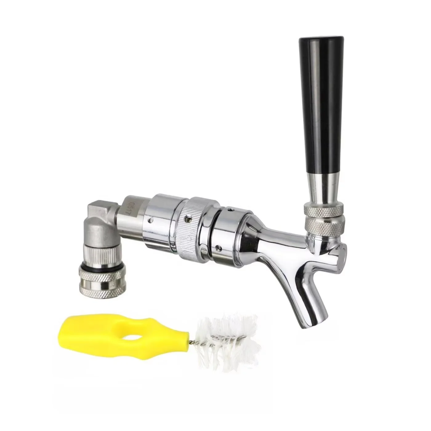 Beverage Distrbuition Equipment Parts Brass Polished Chrome Draft Beer Tap Faucets Keg Dispenser Brewing