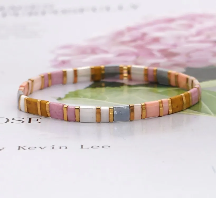 Zooying Custom Retro warm color TILA string bead bracelet delicate  Tila rice bead woman  bracelet  fashion design bracelet