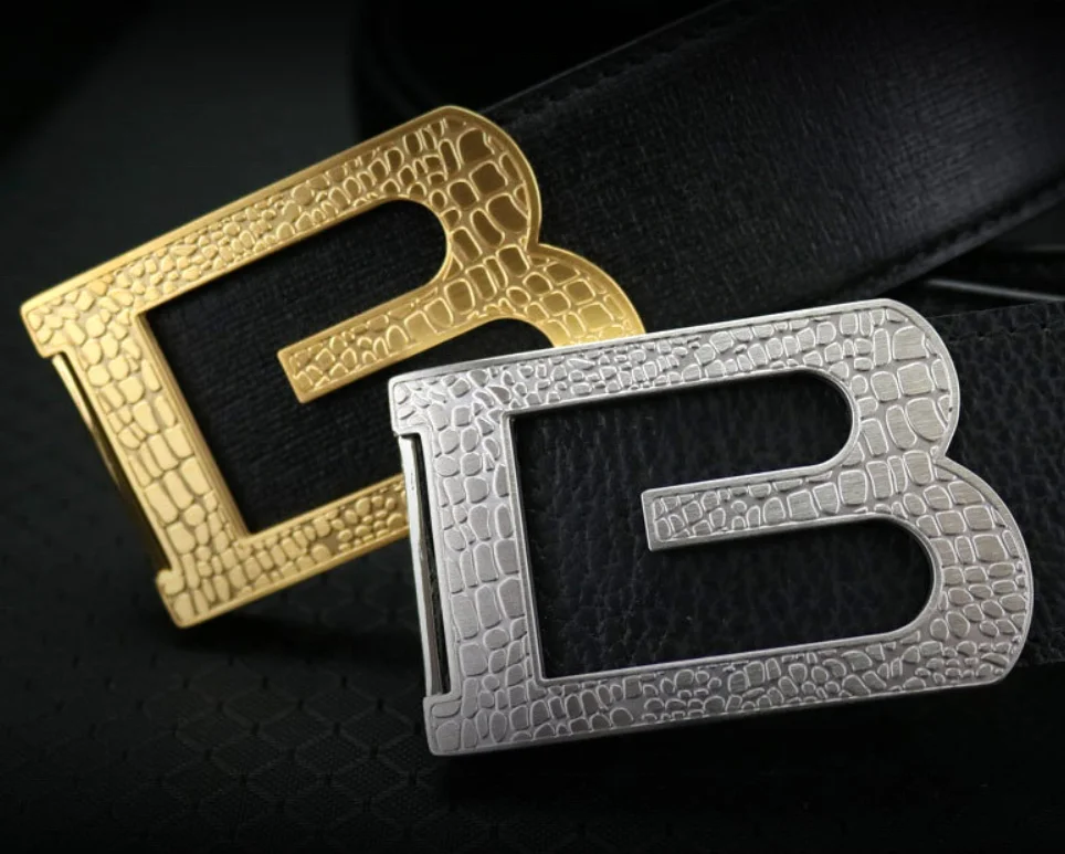 Manufacture Luxury Stainless Steel Letter Shape Designer Custom Logo Belt Buckle for Plain Plate Belt