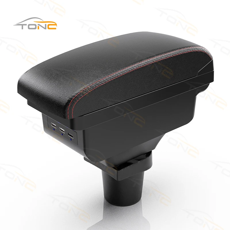TONC  Innovative Double-Layer Design for Toyota Yaris Armrest Box - Seamless Installation and Convenient USB Charging Capability
