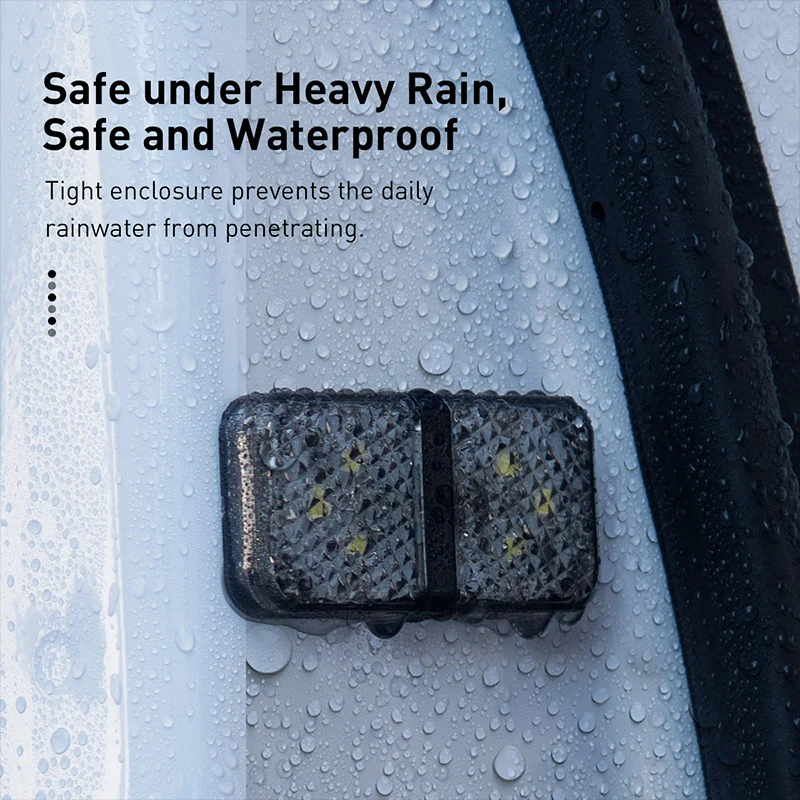 Baseus 2pcs Wireless Magnetic Signal Lamp LED Car Openning Door Warning Light Safety Anti-collision Flash Lights