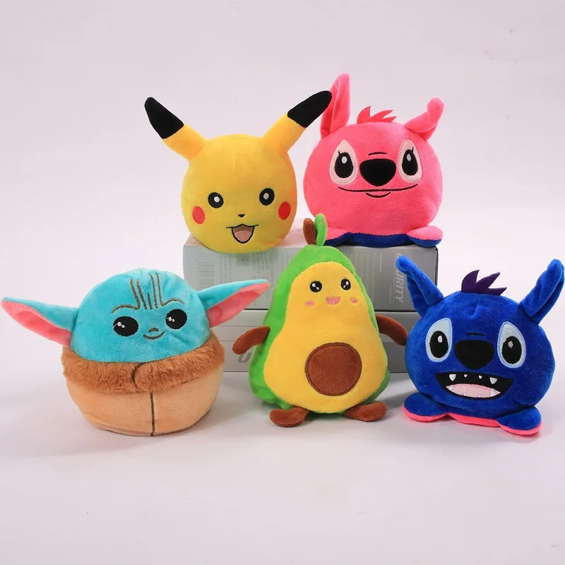 Wholesale New design cute claw machine plush toys double sided mood Flip avocado plush animal toys for crane machines