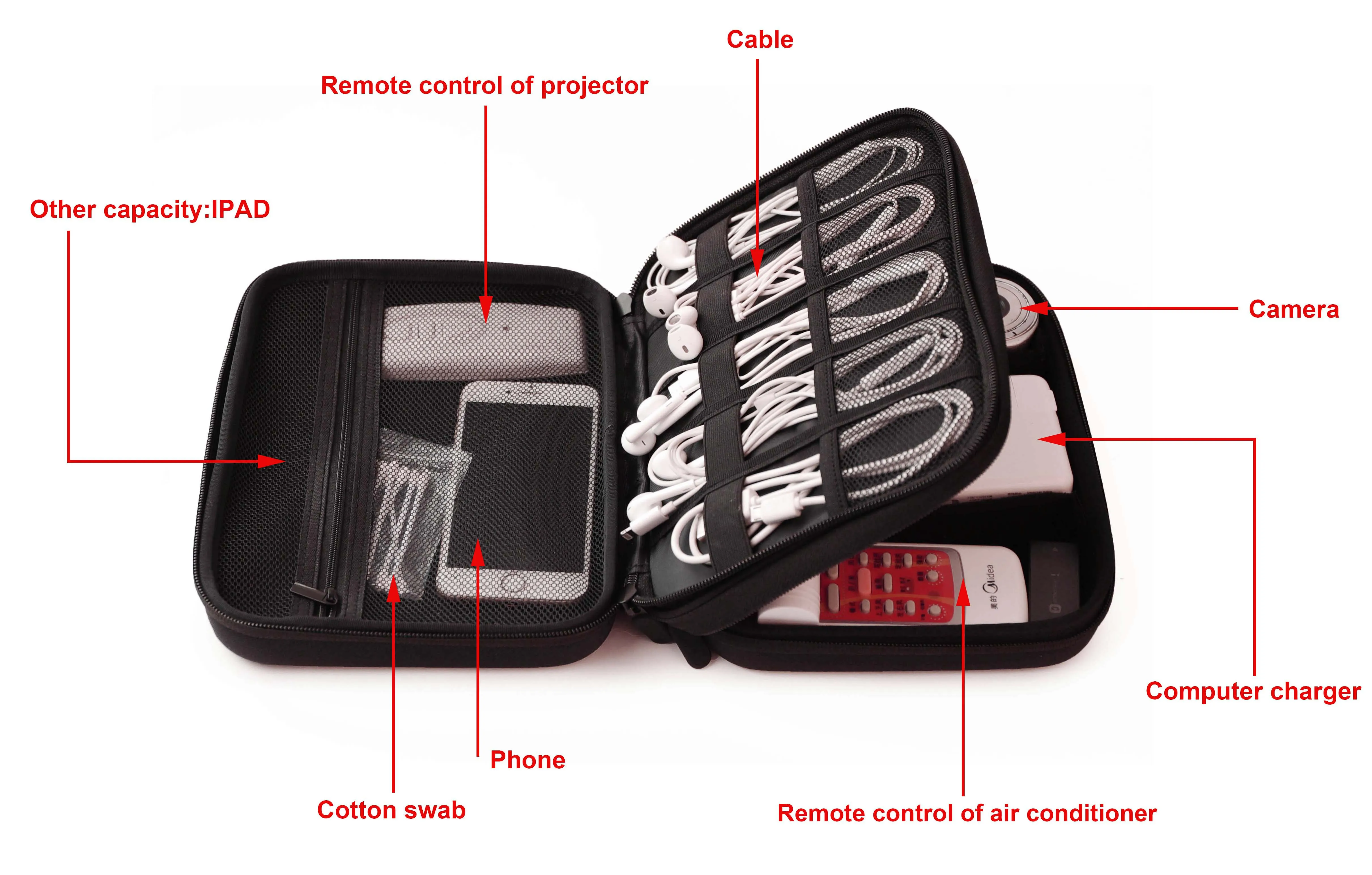 Custom Logo Electronic Travel Organizer Bag Pouch for USB Cable Accessories