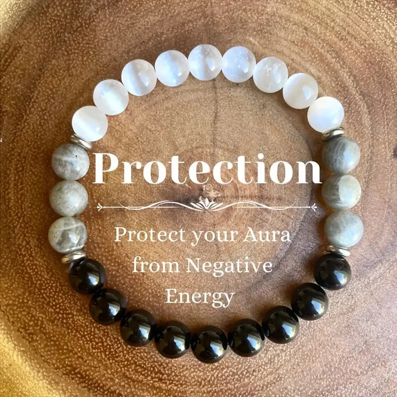 Natural Stone Quartz Healing Crystal Stretch Beaded Bracelet Wealth Money Jewelry Men Women Gift