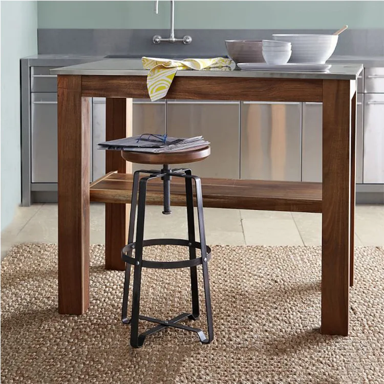 Cheap bar furniture wooden seat metal high chairs for counter bar stool