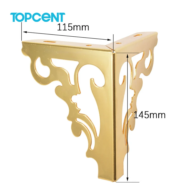 TOPCENT Furniture Legs Luxury Side Bedside Bench TV Stand Feet Steel Gold Metal Bed Cabinet Sofa Furniture Legs For Furniture