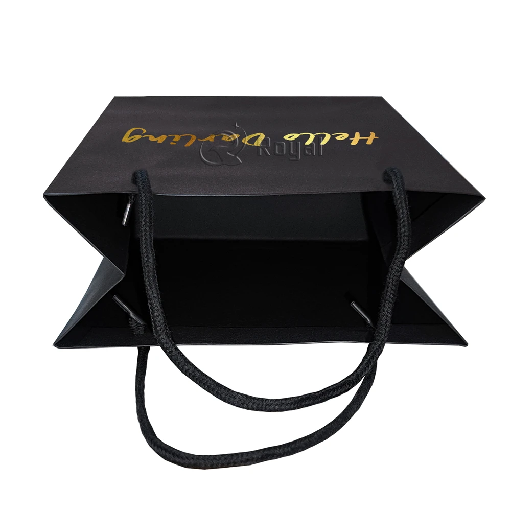 Hot sell Laser Shiny Gift Bags Holographic Iridescent Thank You Flat Handle Special Paper Bag With Your Own Logo