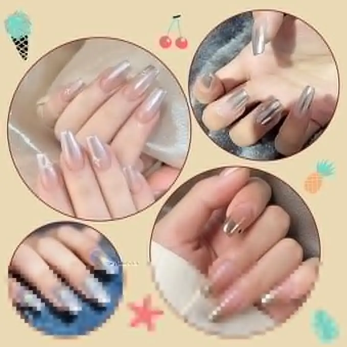 16Jars Chrome Nail Powder Magic White Pearl Kit Mirror Effect Silver Metallic Holographic Dip Nail Powder for Resin Craft