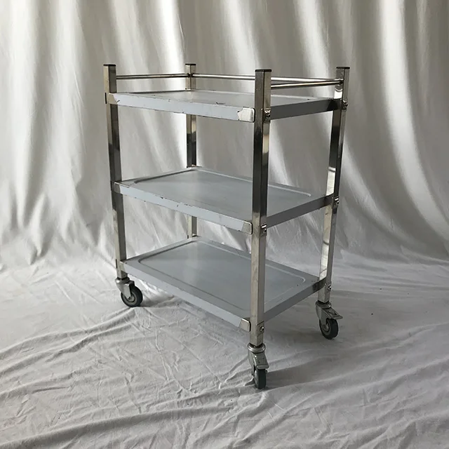 
Silk Logo Furniture Wheels Stand Metal Cosmetic Salon Serving Trolley Food Cart Manicure 