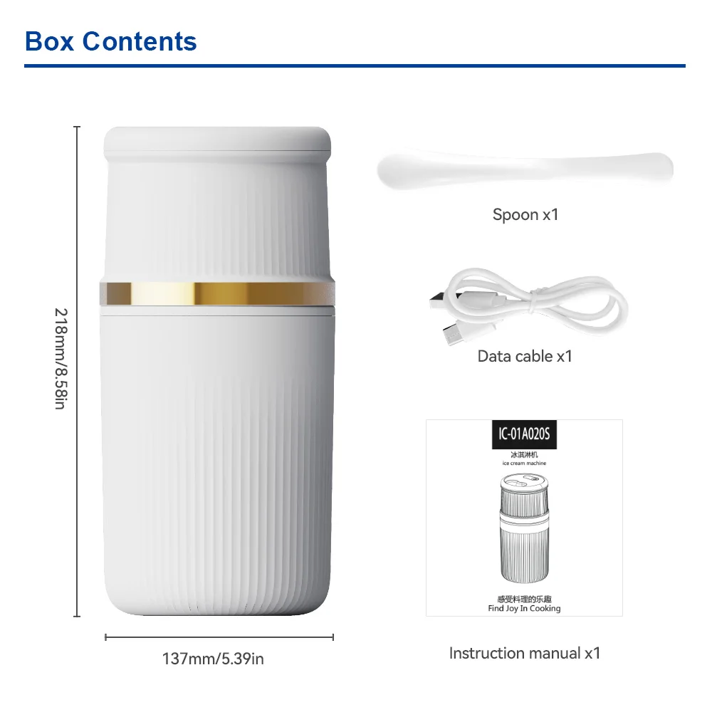 Exquisite Household Ice Cream Maker Machine Mini Rechargeable Milkshake Smoothie Gelato Maker Detachable Design Easy to Clean