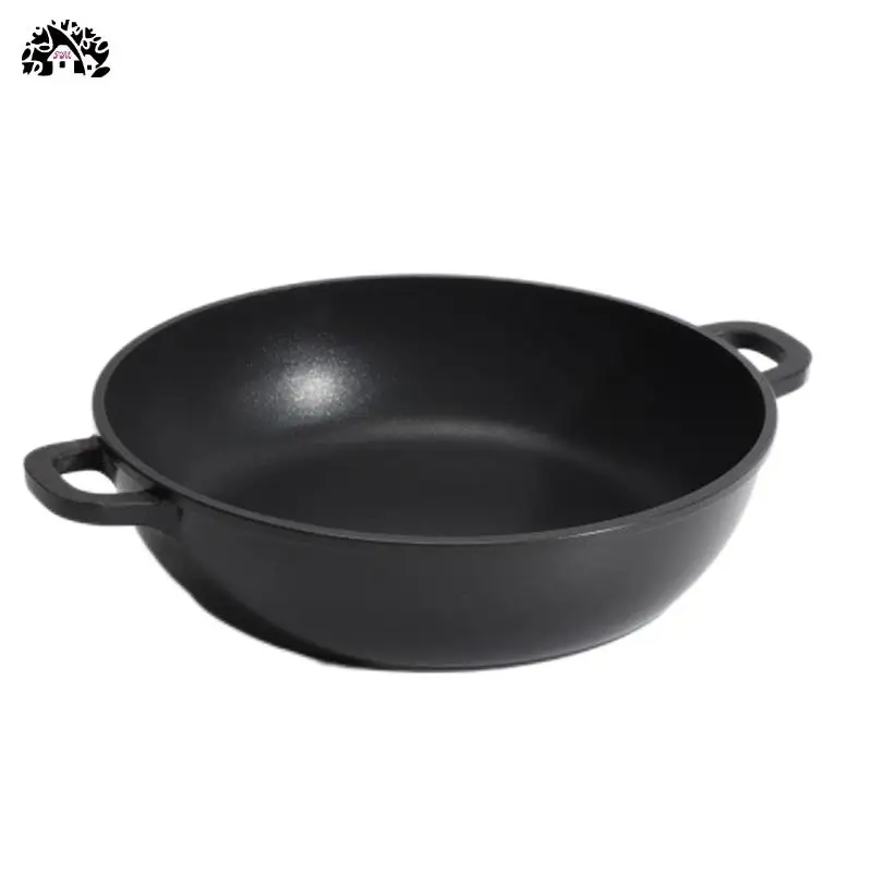 Large heavy duty aluminum casserole 28cm die-cast aluminum stockpot with glass lid
