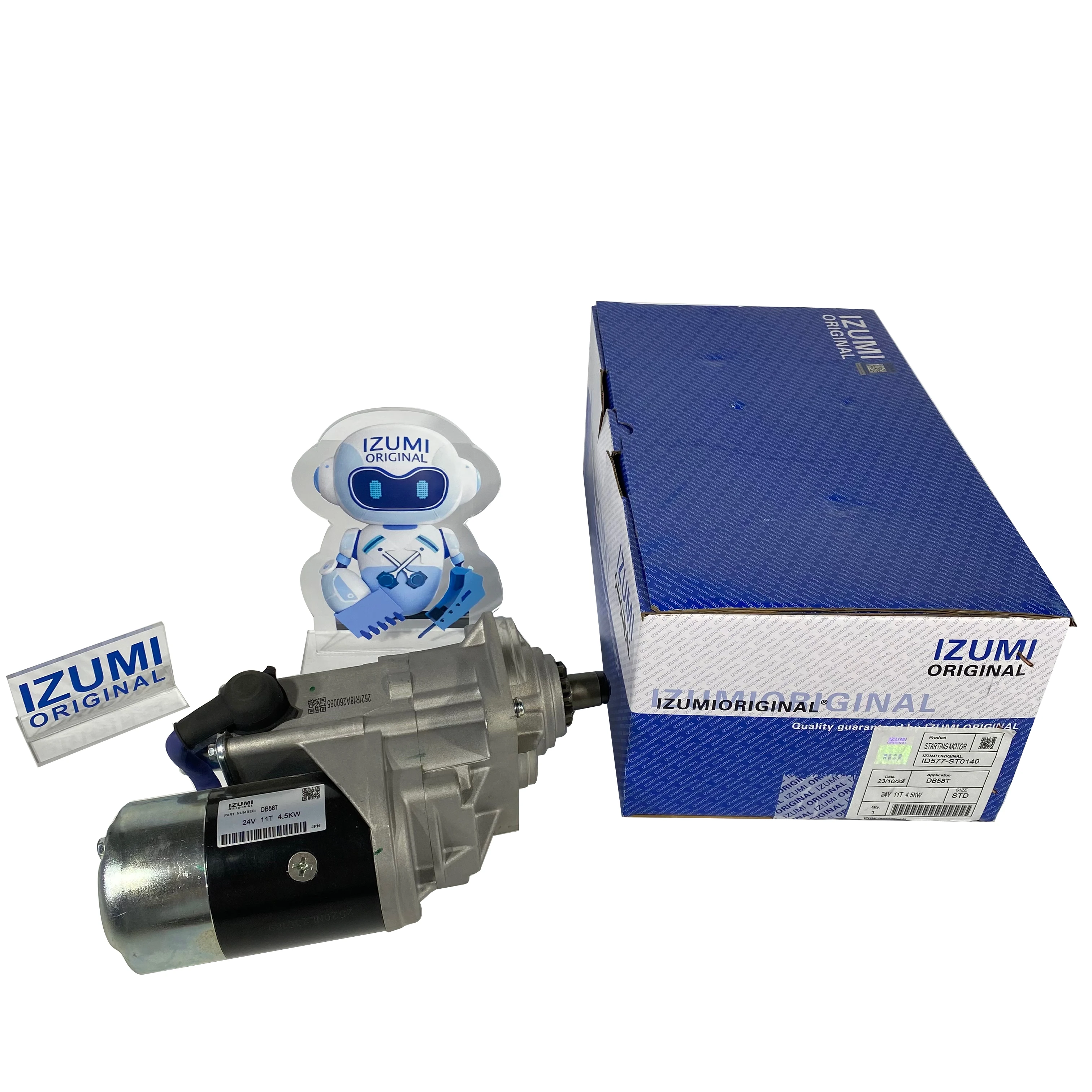 IZUMI Original DB58T 24V 11T 4.5KW Starter Motor DE08T 7.5kw Suitable for DOOSAN