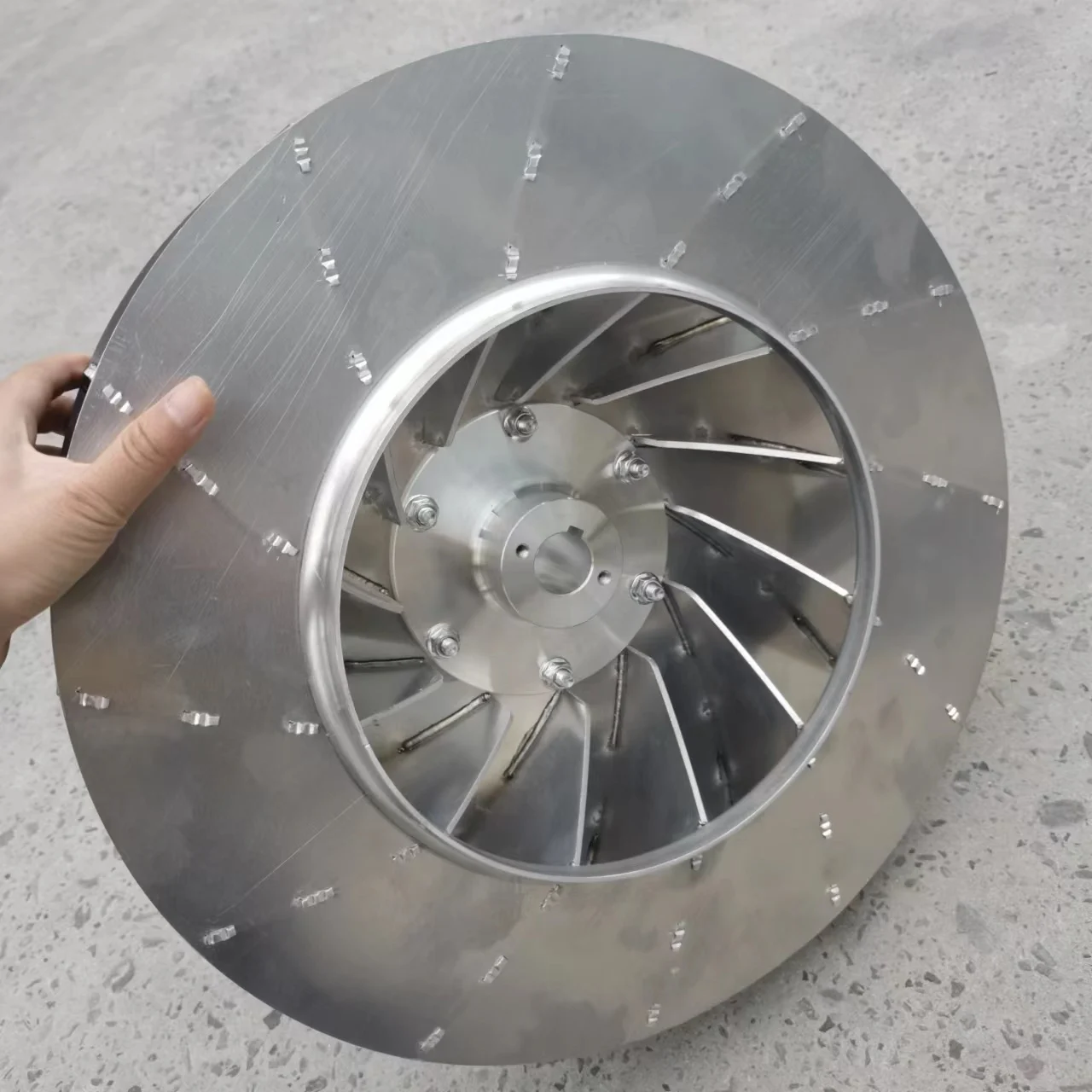 Aluminum centrifugal axial flow fan coil blades Customized support blower motor impeller Building Material Shops