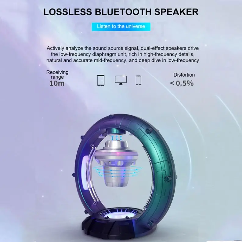 ESEEKGO Magnetic Levitation Technology Bt 5.0 Speaker Wireless Speaker Home Lighting Speaker