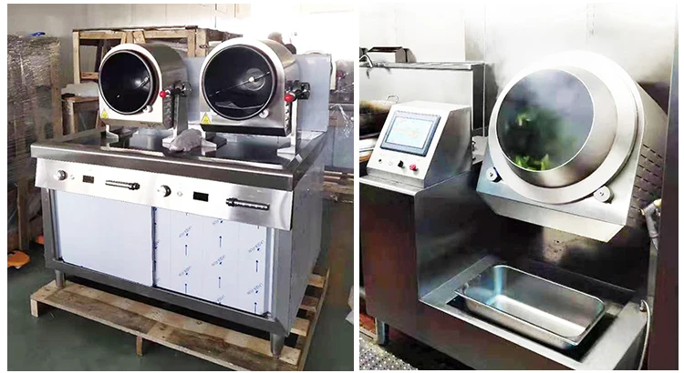 Shentop Commercial Intelligent Electric Automatic Egg Fried Rice Cooking Drum Type Stir Frying Machine induction base cooker