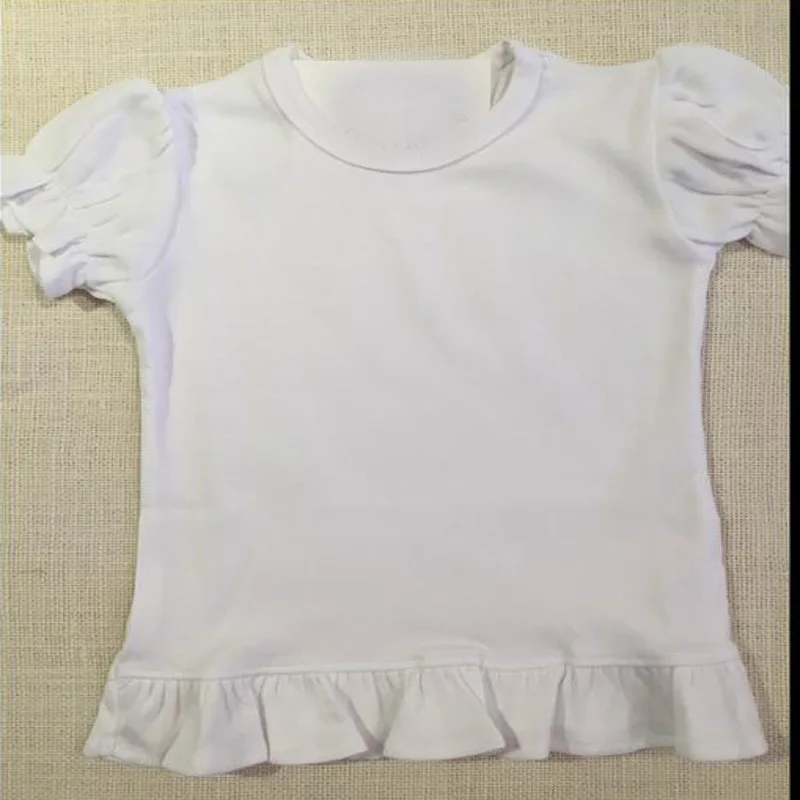 
Girls Blank Ruffle Sleeve T Shirt 