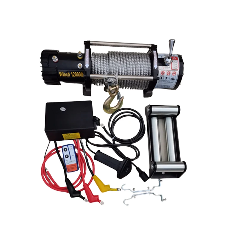 12v wire rope electric winch power 6000lbs off road winch for 4x4 cars