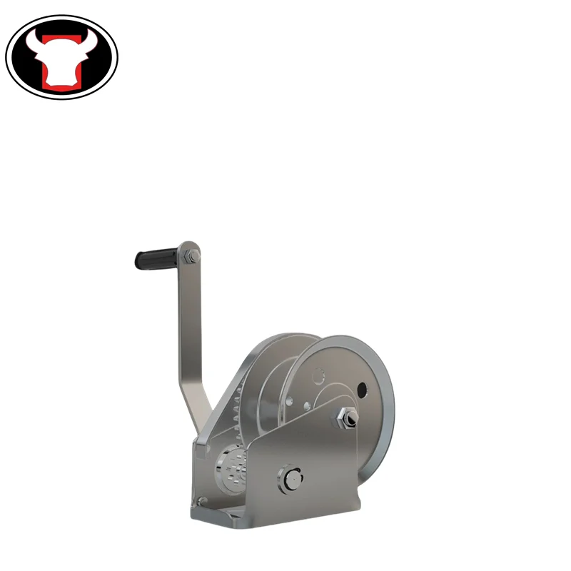 high speed Handle Boat Trailer Manual Gear Hand Crank Winch with Belt heavy duty hand winch brake stainless steel