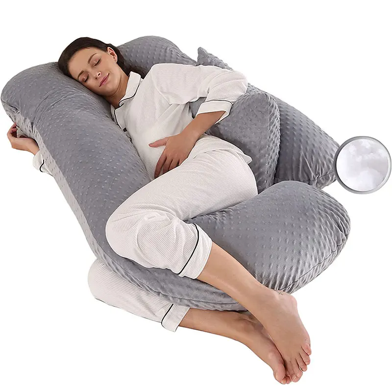 Full Body Comfortable Soft U Shaped Maternity velvet pregnancy pillow For Sleeping