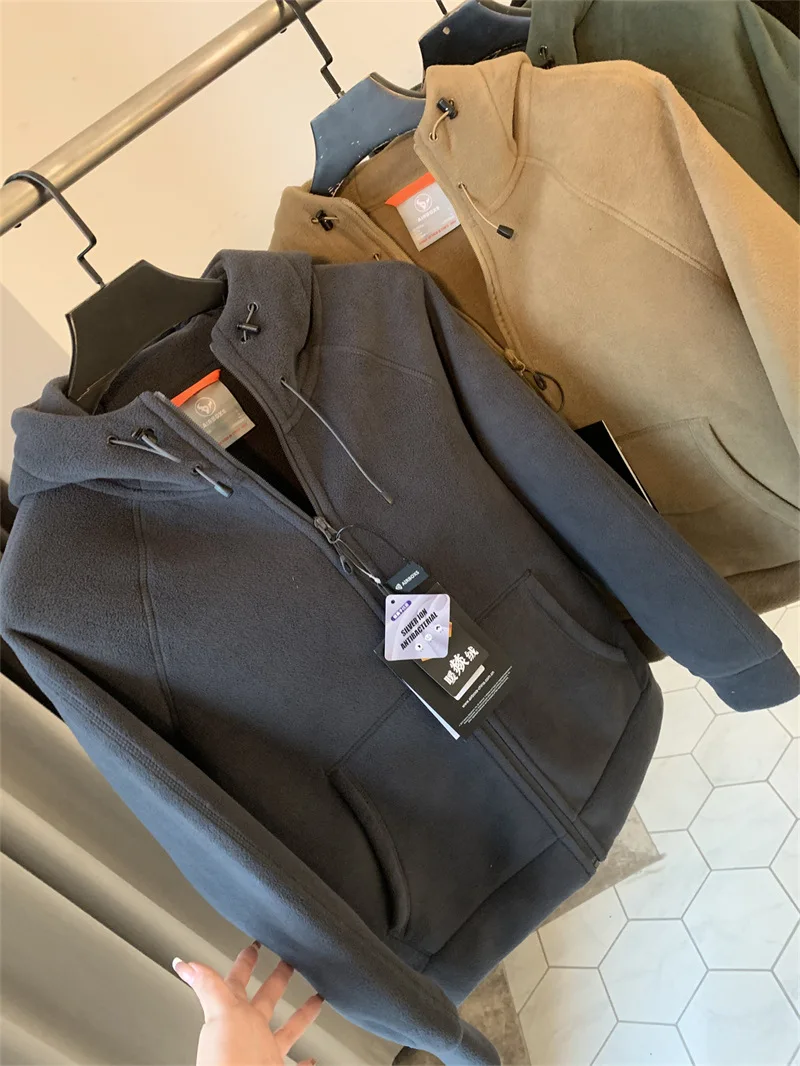 OEM Custom 700gsm Polar Fleece Polyester Oversized High Quality Graphic Screen Print  Blank Men Full Zip Hoodie