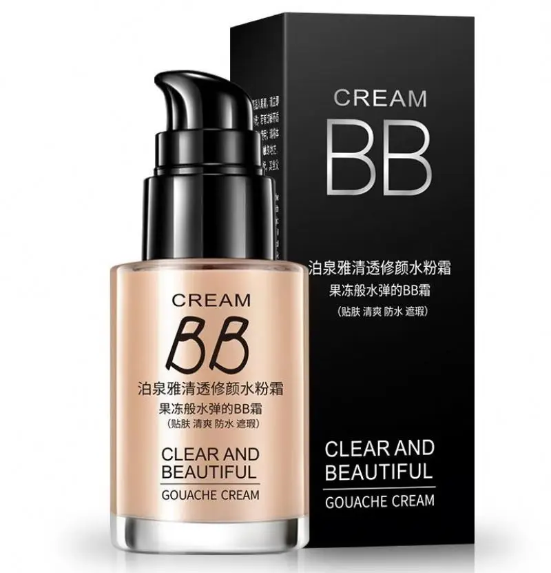 customized OEM ODM BIOAQUA natural cosmetic whitening bb liquid brightening makeup bb cream for dry skin