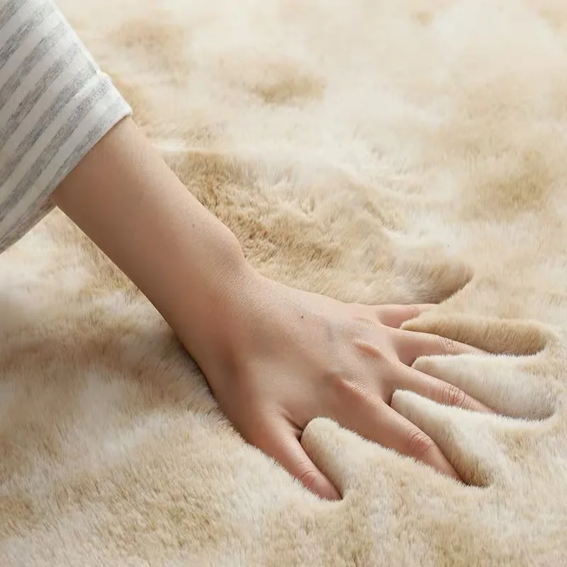 Click Kids White Faux Fur Super Shaggy Circular Rug Fur Carpets For Boys Girls Nursery Home Decor Fuzzy Plush Rug for Dorm