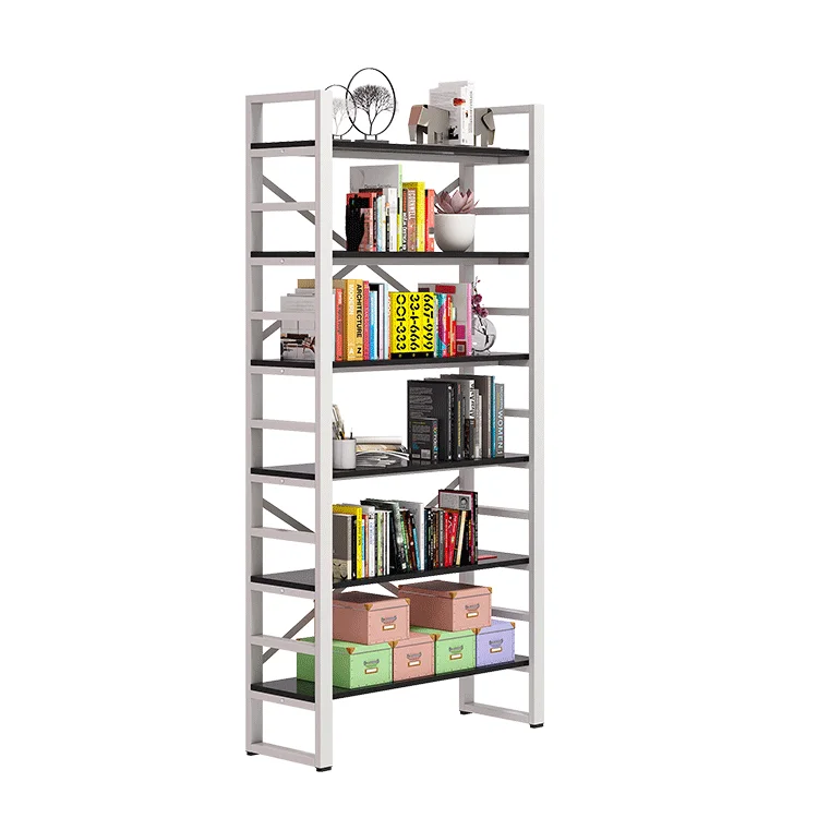 Open Adjustable Vintage Industrial Wood And Metal Bookshelf Home Bookcase