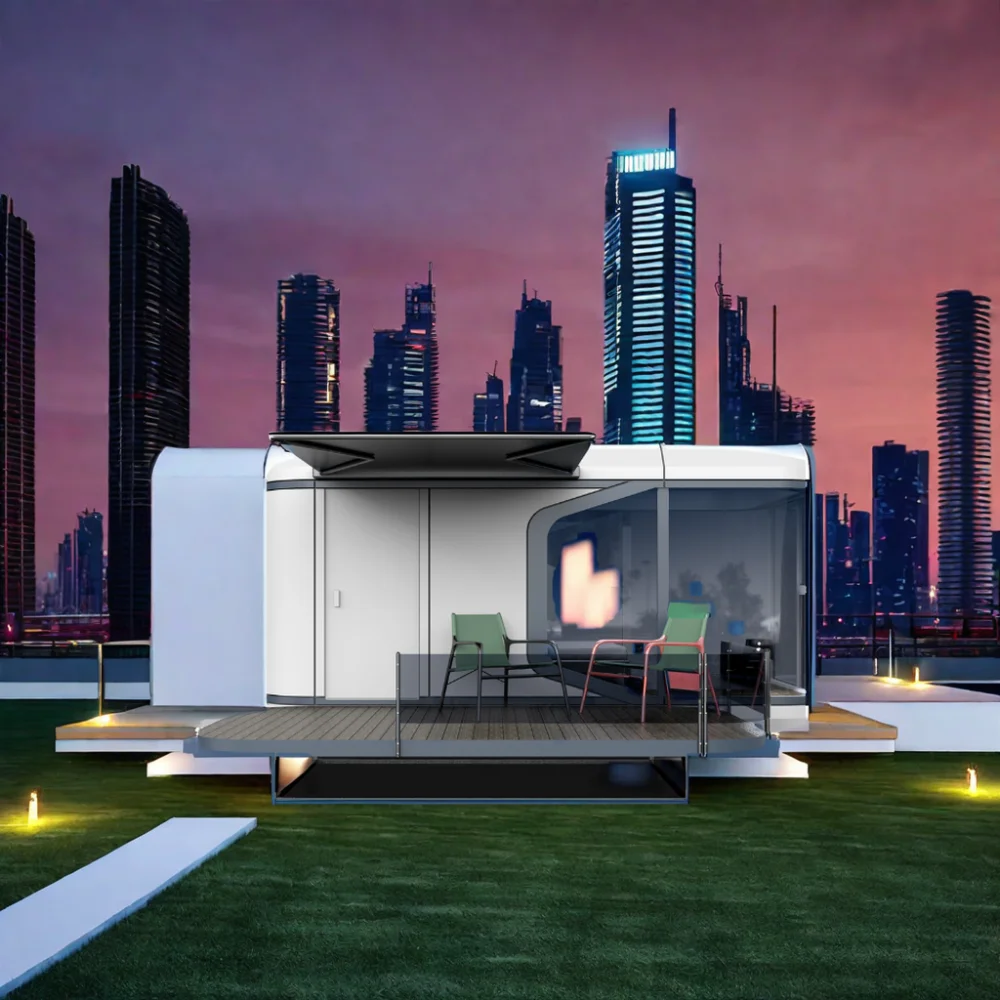 Luxury Modern Prefabricated Steel Structure Mobile Prefab Camp Space Capsule Container Houses for Hotel Use
