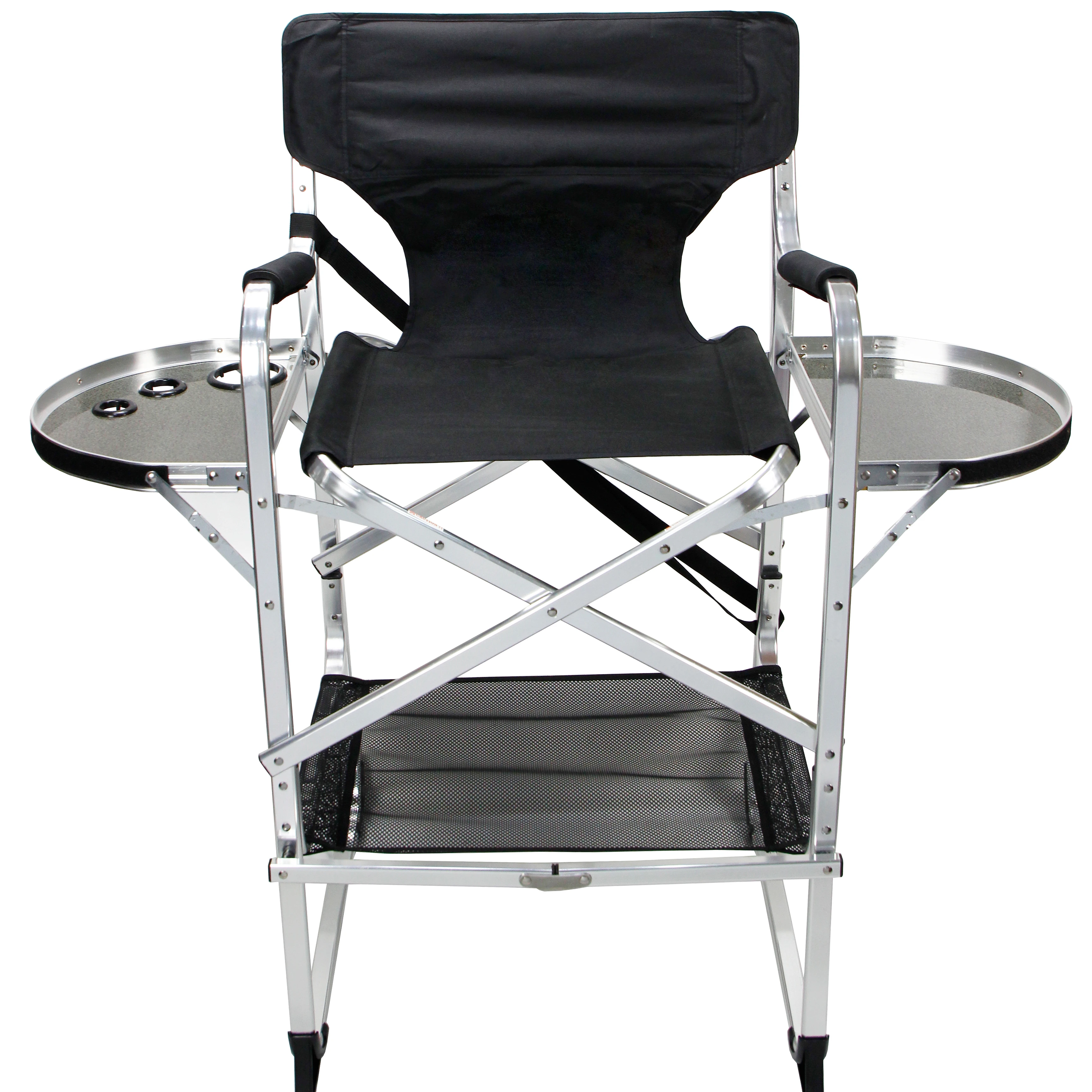 chair for makeup artist, foldable high adjustable portable permanent folding makeup chair aluminum  for sale