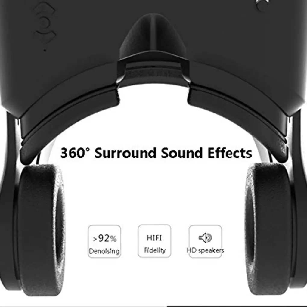 VR Shinecon SC-G02E 4.0 VR Glasses with Headphones 3D Smartphone Virtual Reality Stereo Mic Control Button Helmet