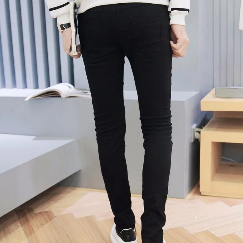 
Vintage streetwear metal rivets & buckles punk Men Joggers Trousers slim fit multi-zippers hip hop Pants 