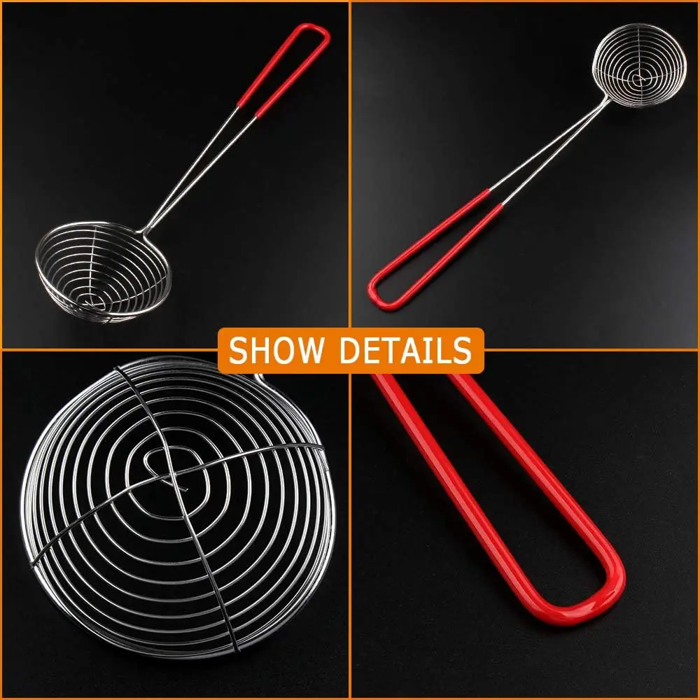 Stainless Steel Boba Pearl Scoop Strainer Skimmer Mini Size Colander Mesh Strainer Boba Scoops