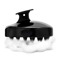 Amazon black silicone bristles exfoliate and remove dandruff shampoo brush washing shampoo tool hair care scalp massager
