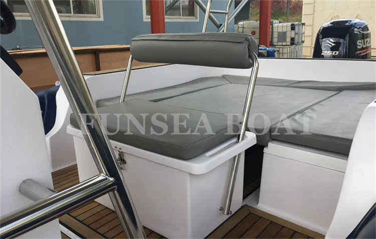 New product 26ft 8 m inflatable fast speed race fiberglass fishing boat with engine installed