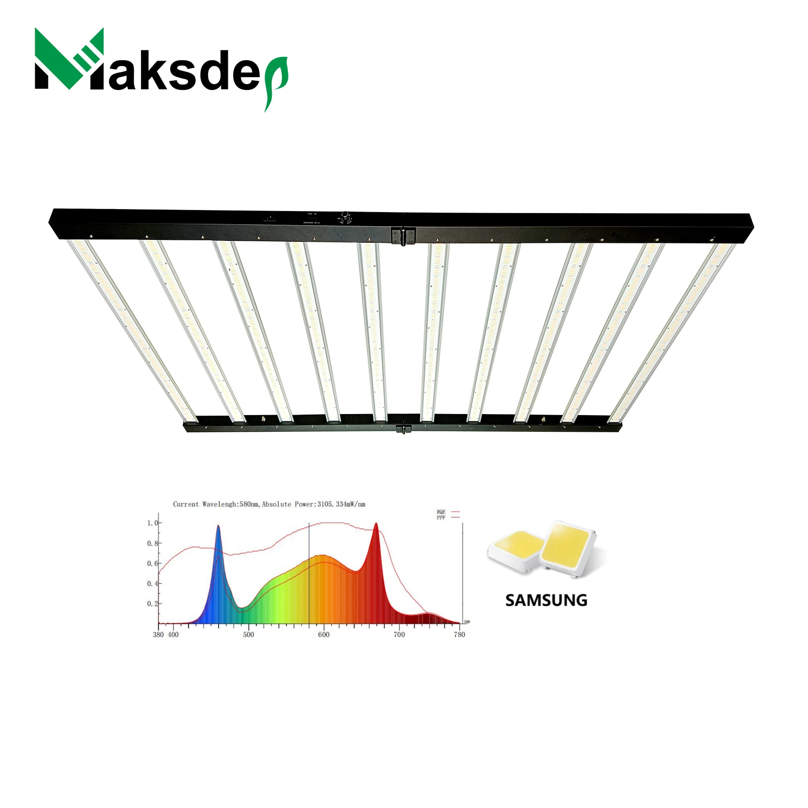 MAKSDEP Big Size Largecoverage Dimmable Daisy Chain Vertical Farming Foldable Samsung Full Spectrum Led Plant 1000W Grow Light