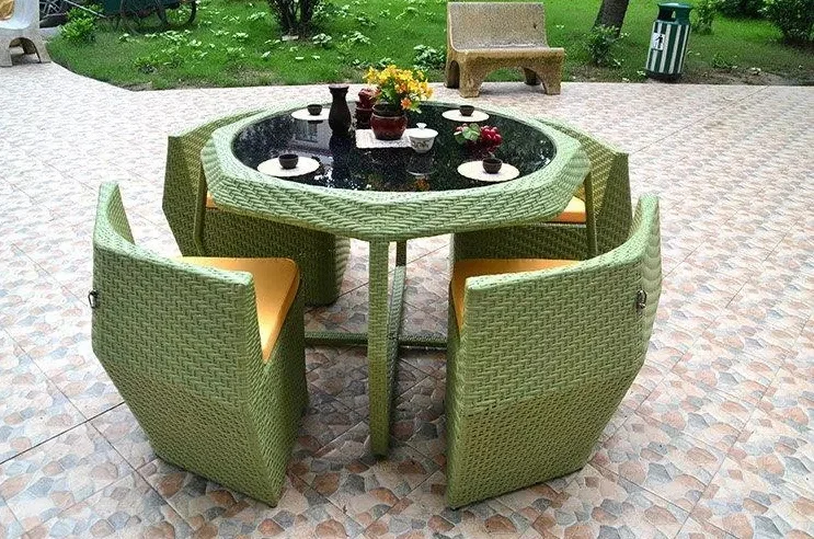 Save place fashion rattan chair set wicker garden chair set Commercial outdoor furniture