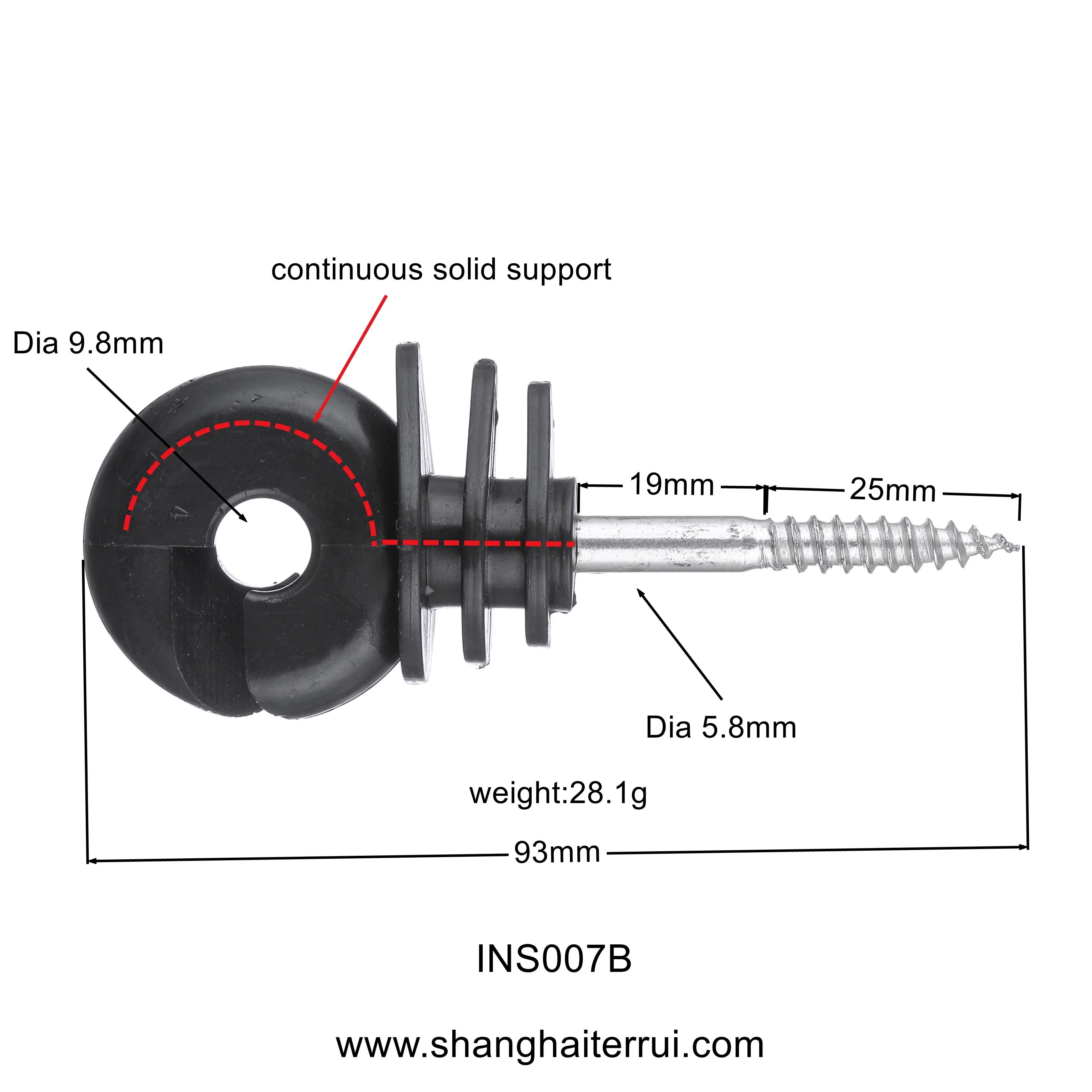 Plastic Wood Post Screw In Ring Pin Electric Fence Insulator