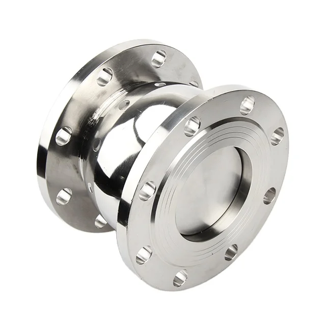 SS 304 316 Sanitary Stainless Steel One Way Non Return Flanged Ball Type Silent Check Valve