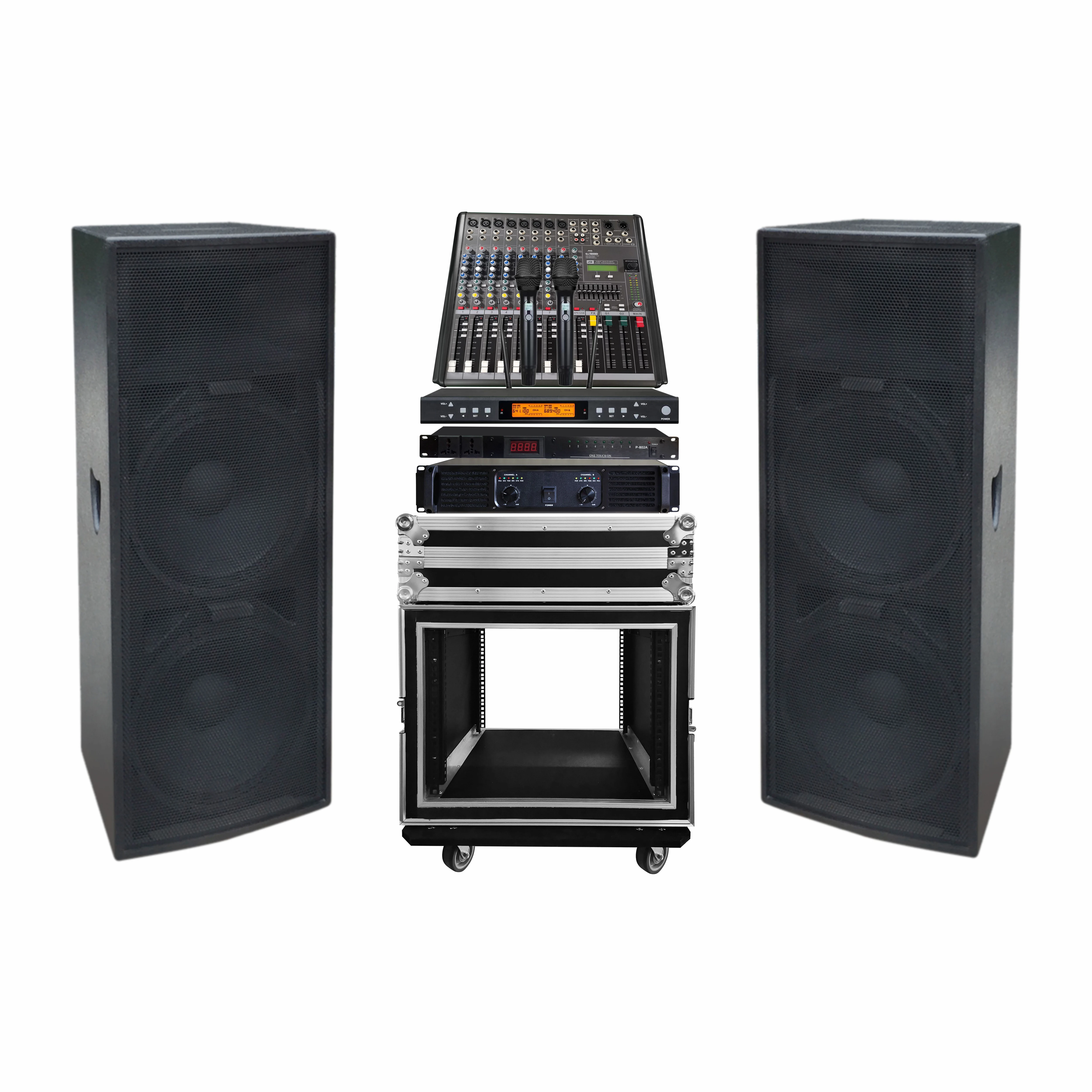 public address system dual 15 inch passive loudspeaker sound speakers for concert Calm  Pro Audio