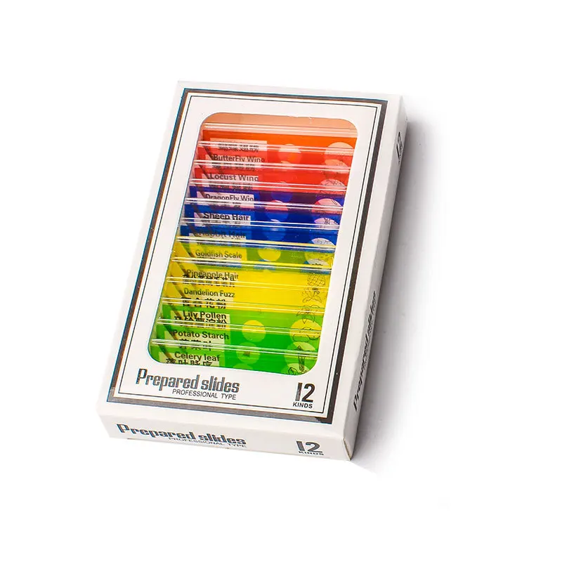 Kids Plastic Prepared Microscope Slides Animals Insects Plants Specimens Slides for Kids Students