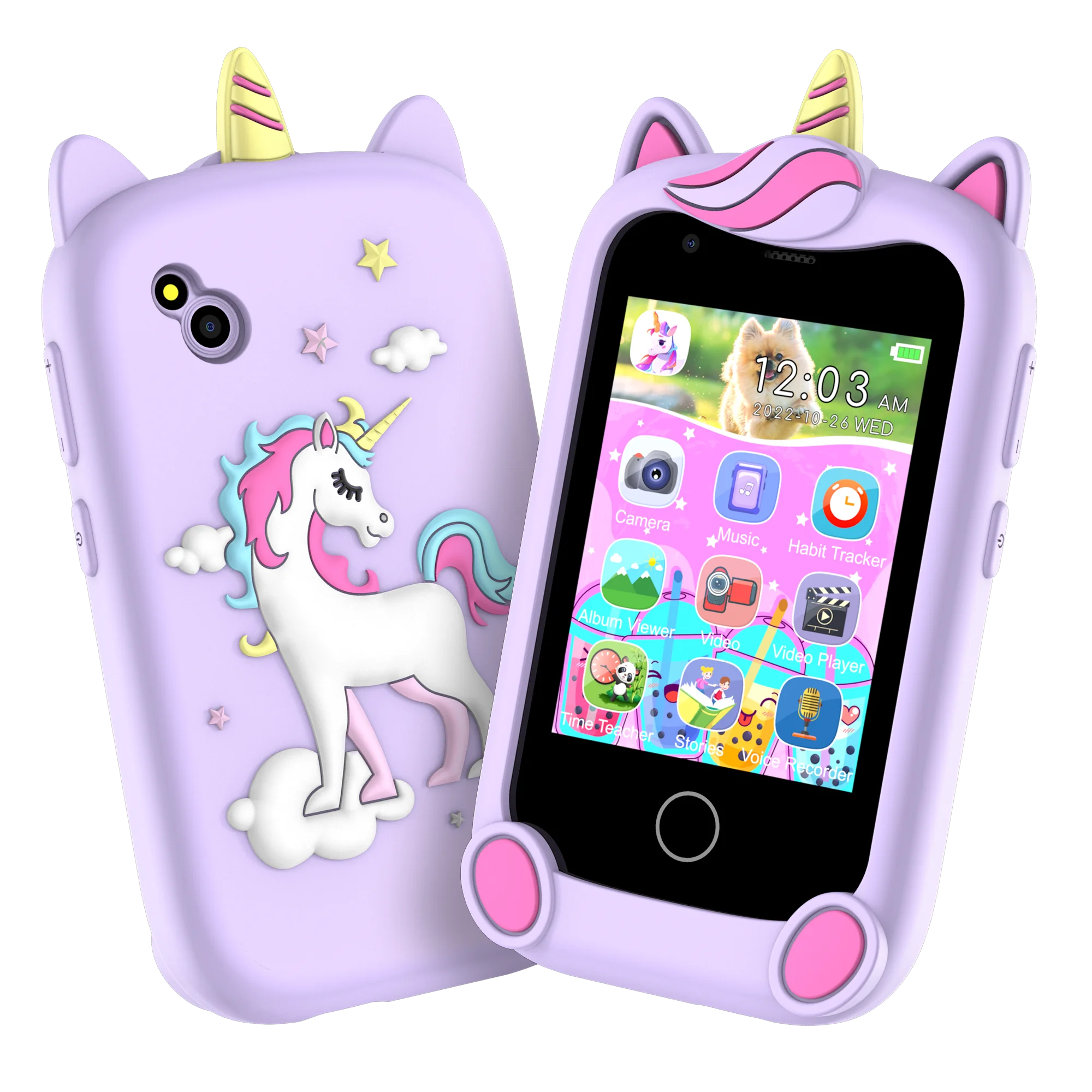 Cute Learning Phone XA31 Kids Touch Screen Toy Cellphone With Free Draw&Stories&Pet Bobby,Game Phone Gifts for Children