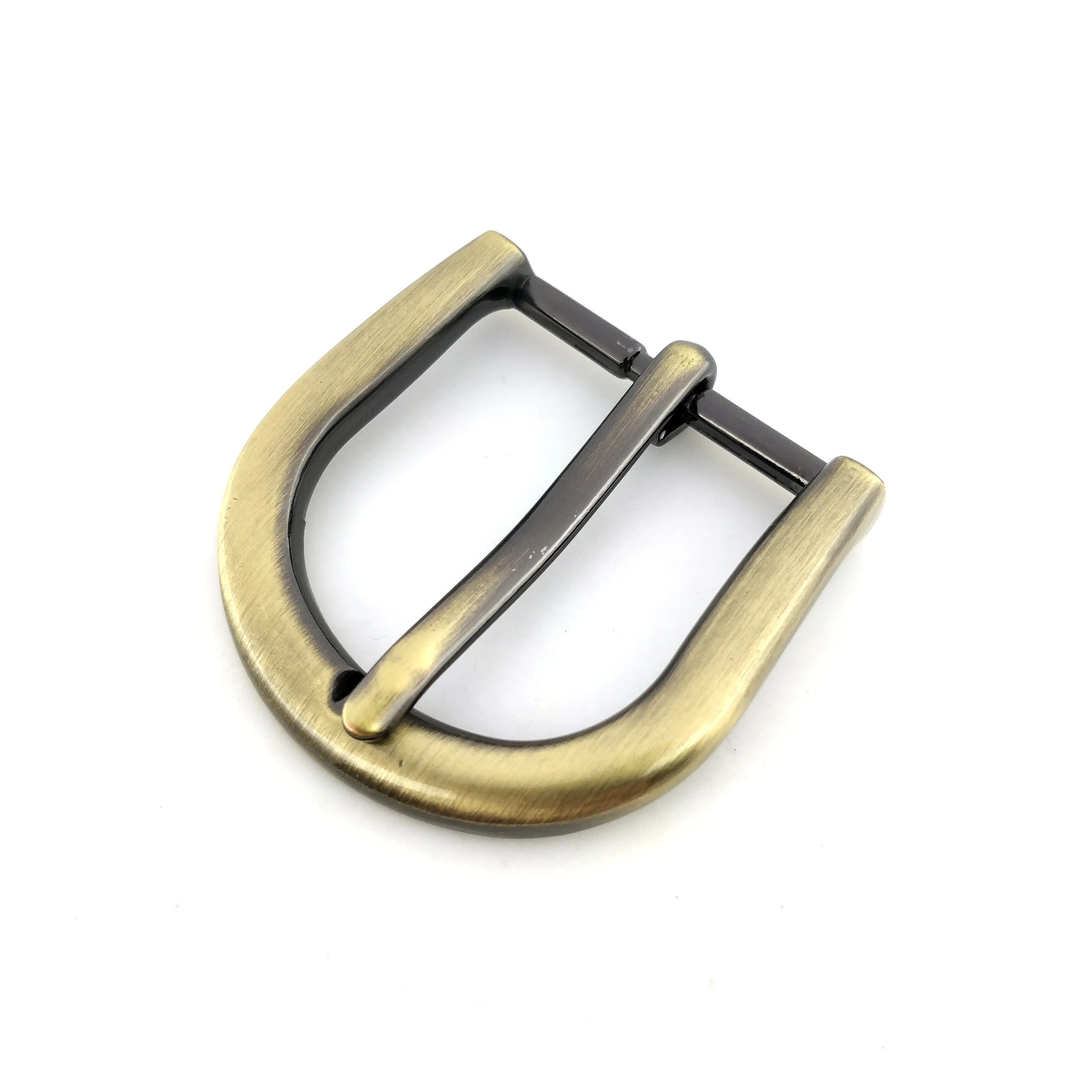 Customized single pin antique brass belt bucle 35mm square shape men antique bronze alloy pin metal buckle